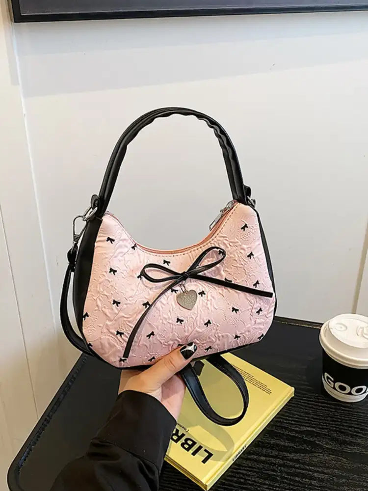 Printed Bow Shoulder Bag