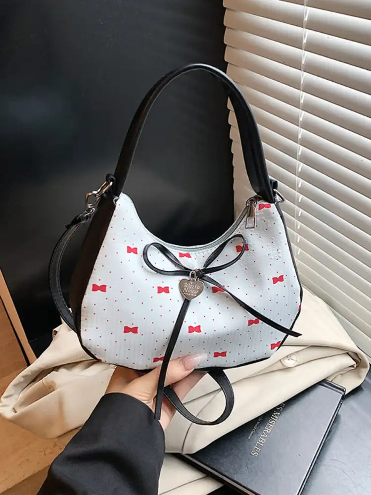 Printed Bow Shoulder Bag