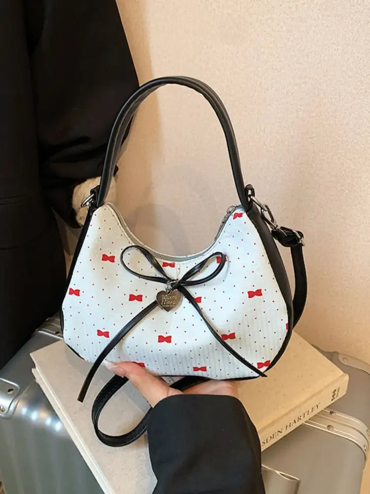 Printed Bow Shoulder Bag