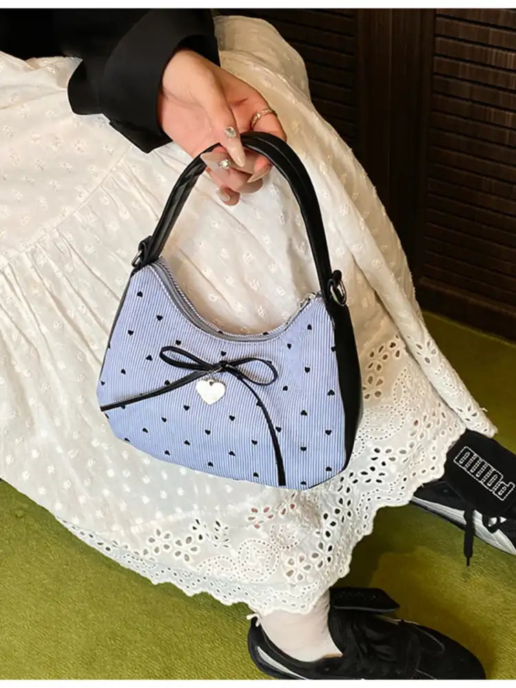 Printed Bow Shoulder Bag