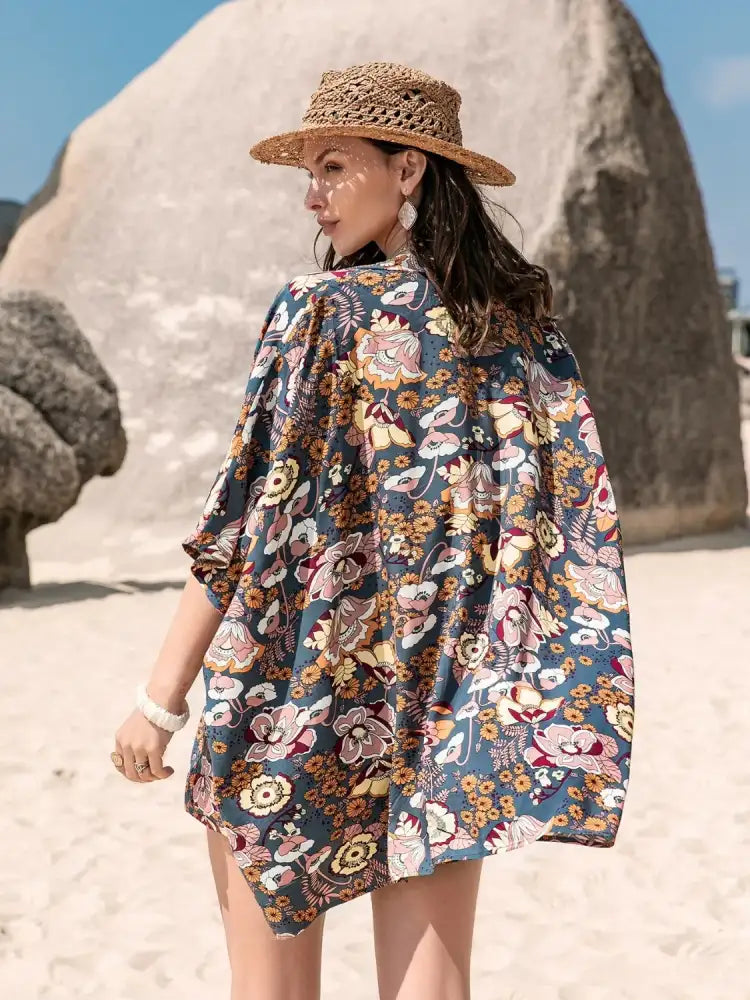 Printed Bra Cover-Up and Shorts Set