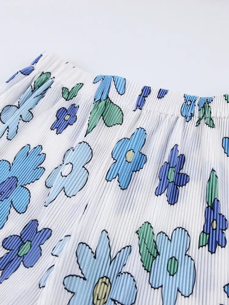 Printed Button Up Shirt and Pants Set