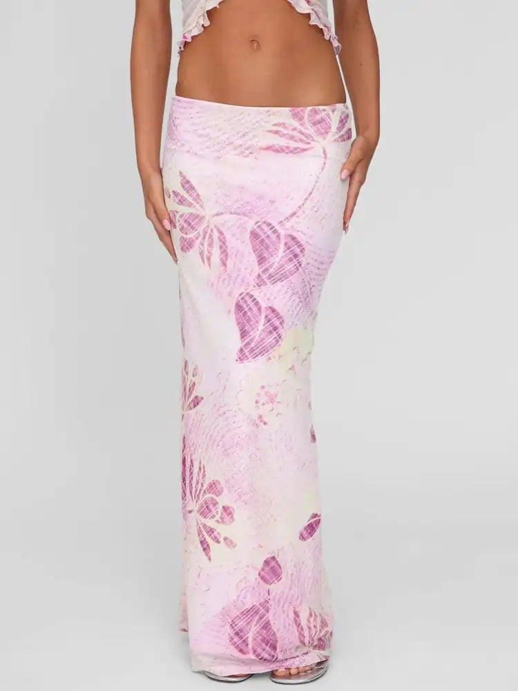 Printed Halter Neck Cami and Maxi Skirt Set