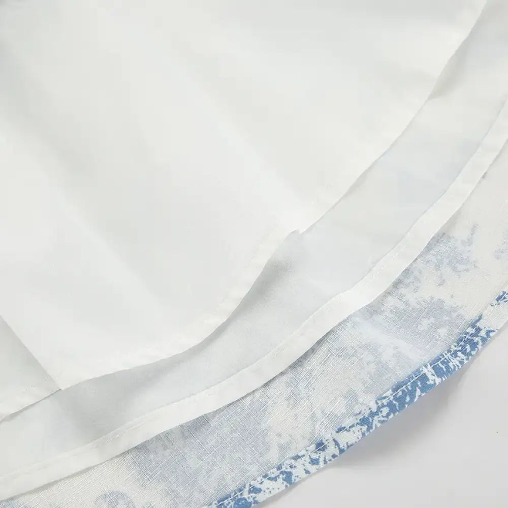 Printed Mock Neck Top and Skirt Set