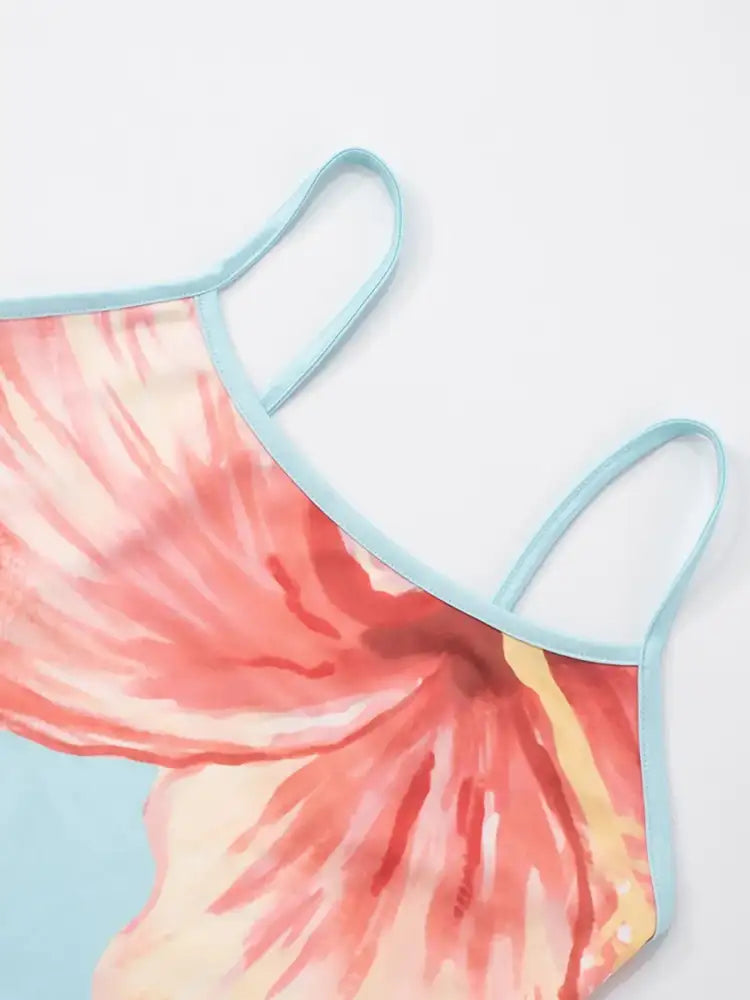 Printed Scoop Neck Cami and Skirt Set