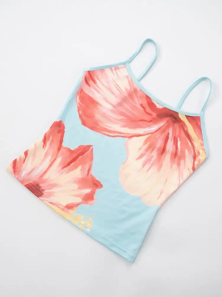 Printed Scoop Neck Cami and Skirt Set