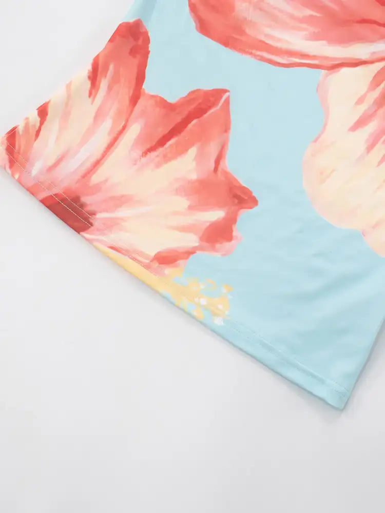 Printed Scoop Neck Cami and Skirt Set