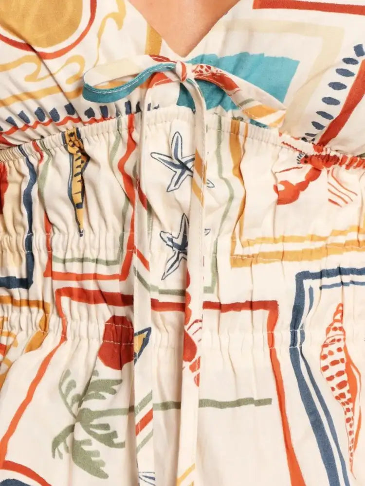 Printed Smocked Tank and Shorts Set