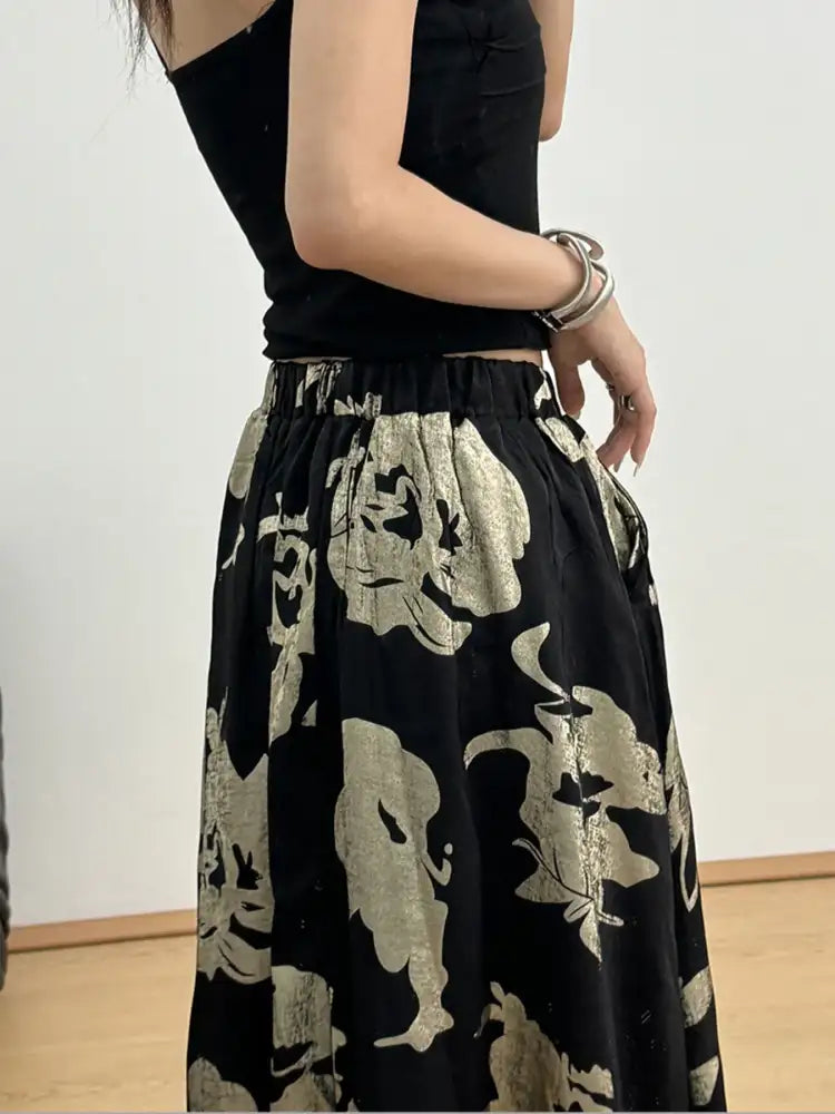 Printed Wide Leg Skirt
