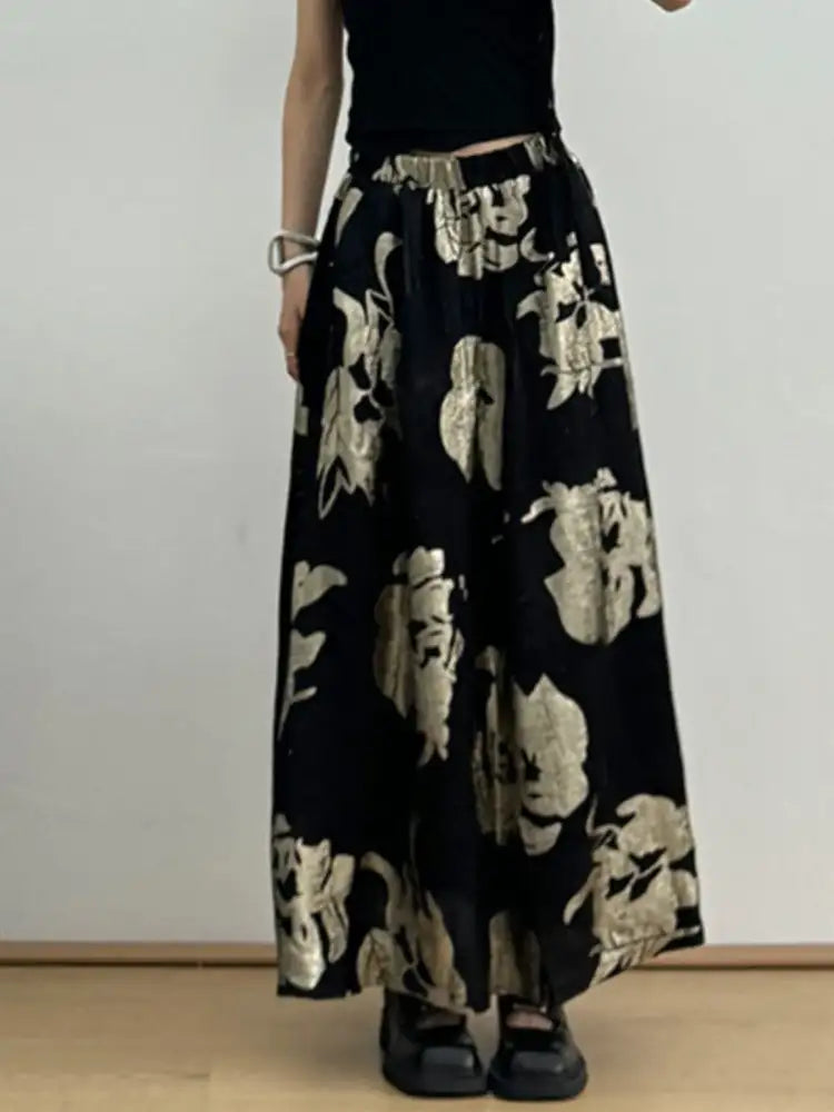 Printed Wide Leg Skirt