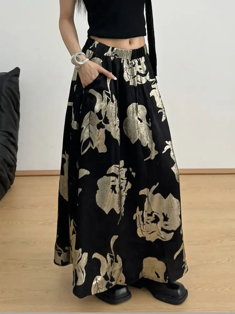Printed Wide Leg Skirt