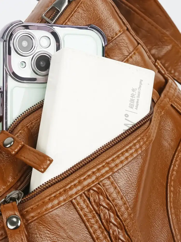 PU Leather Adjustable Strap Shoulder Bag