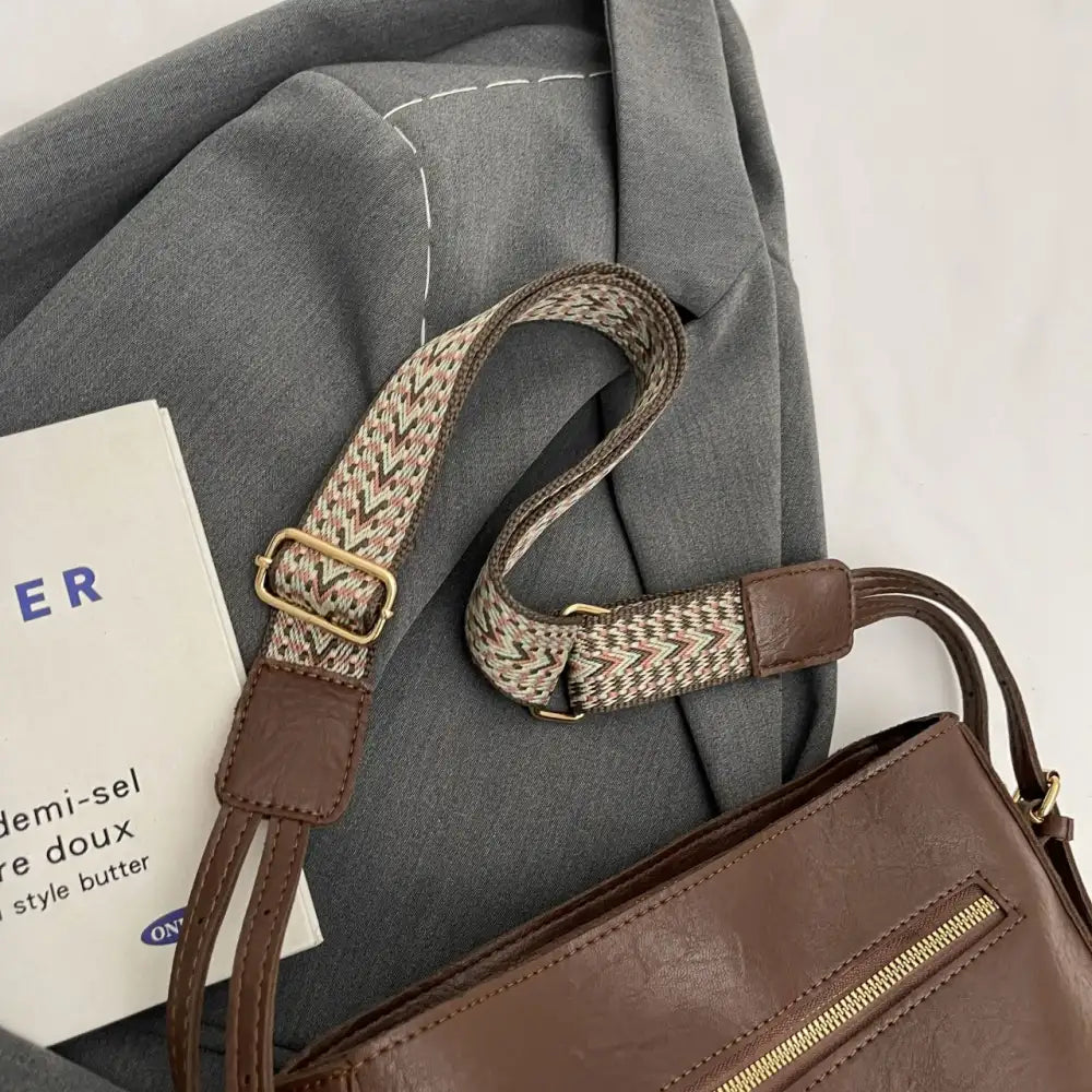 PU Leather Adjustable Strap Shoulder Bag