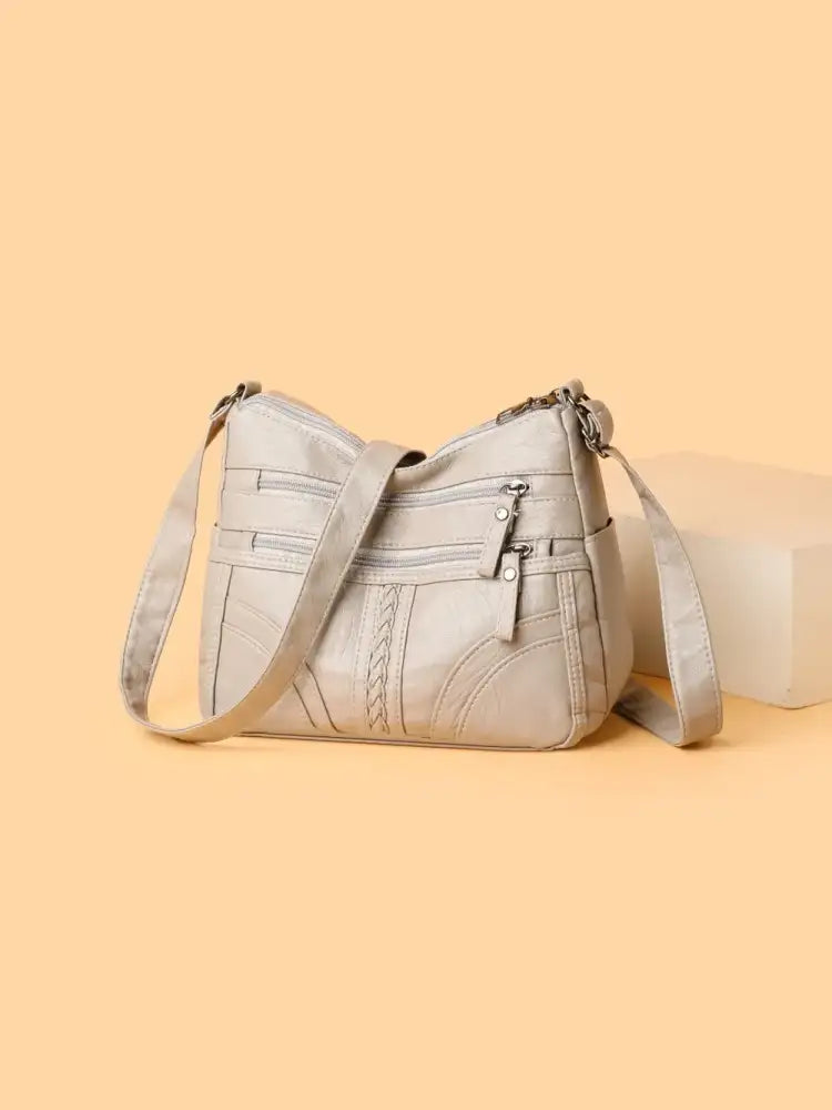 PU Leather Adjustable Strap Shoulder Bag