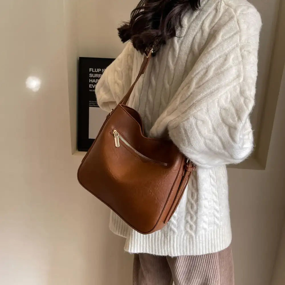 PU Leather Adjustable Strap Shoulder Bag