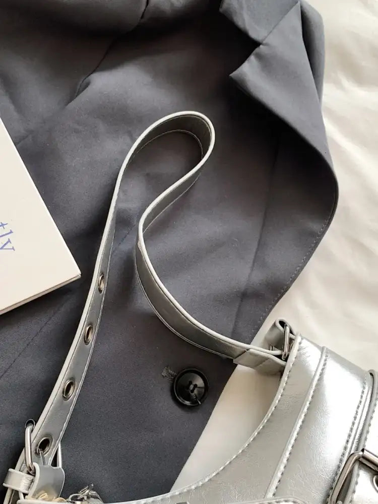 PU Leather Buckle Shoulder Bag