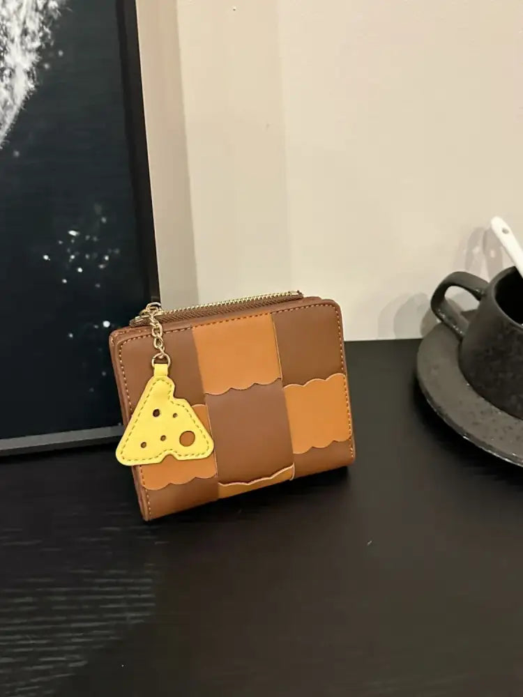 PU Leather Color Block Wallet