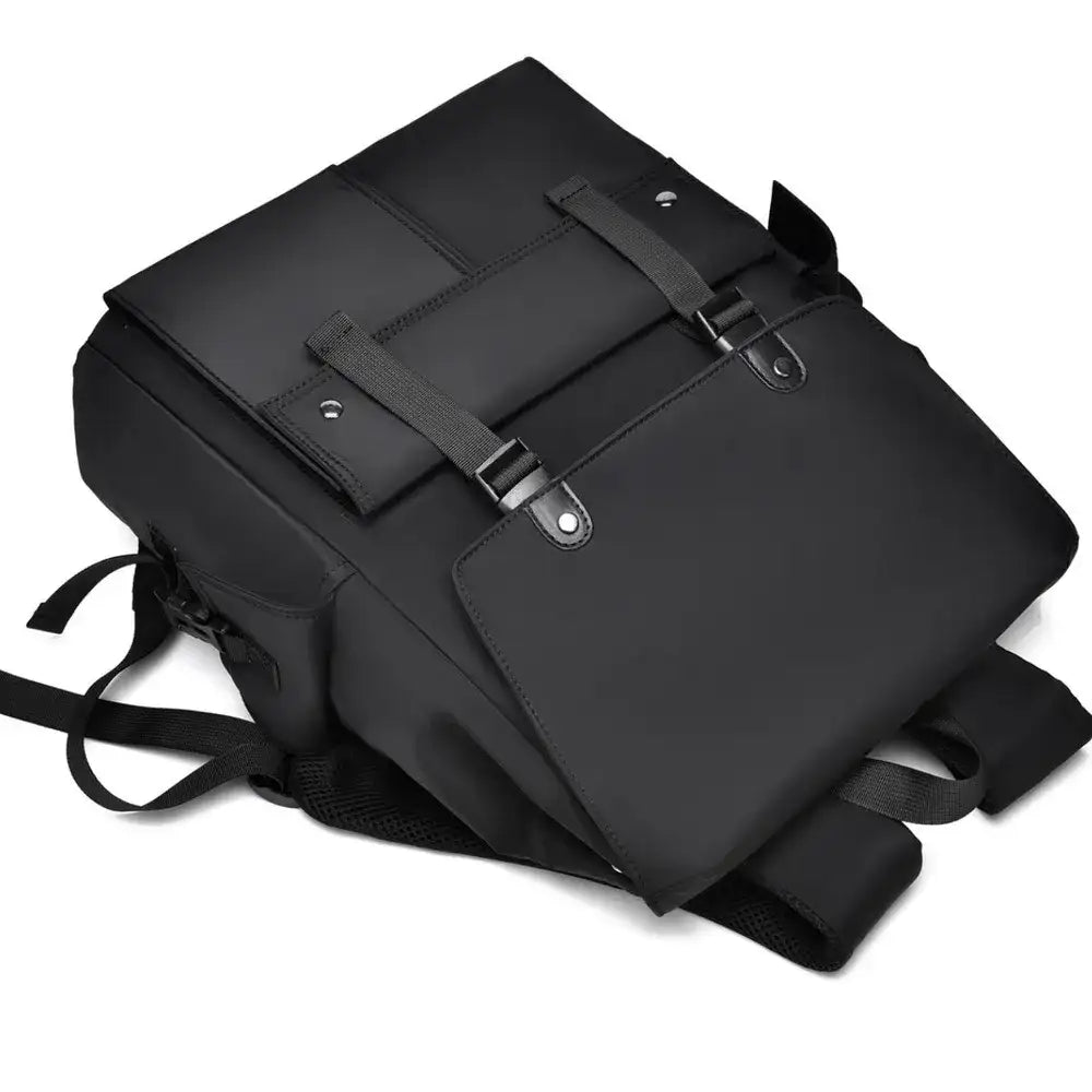 PU Leather Multi-Pockets Adjustable Strap Backpack Bag