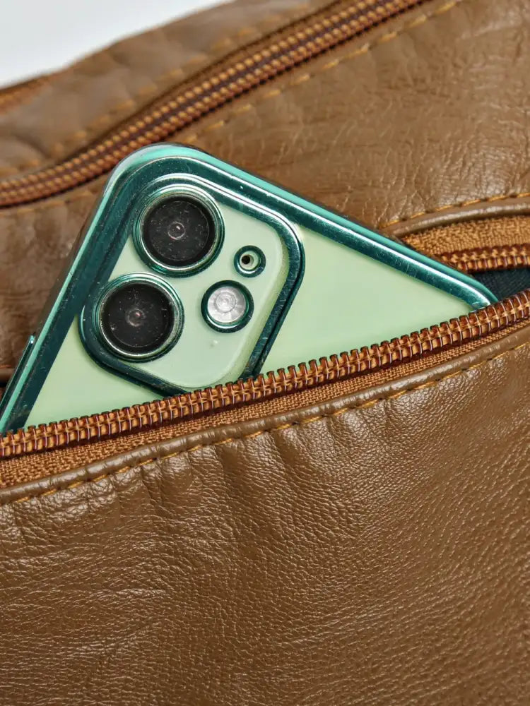 PU Leather Ruched Adjustable Strap Shoulder Bag