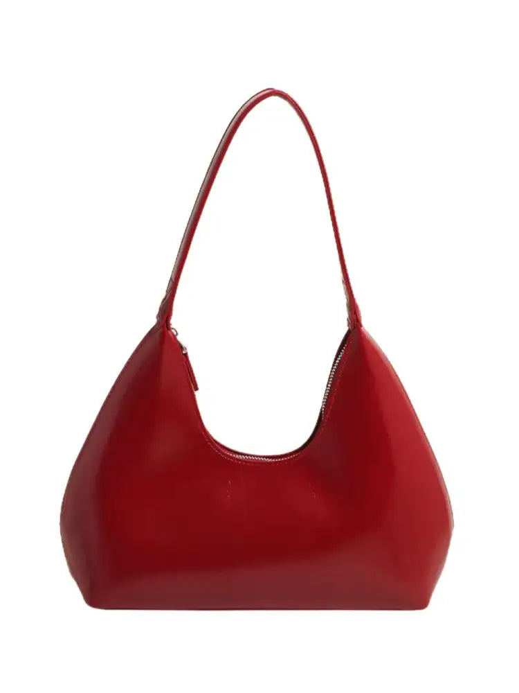 PU Leather Shoulder Bag with Zip