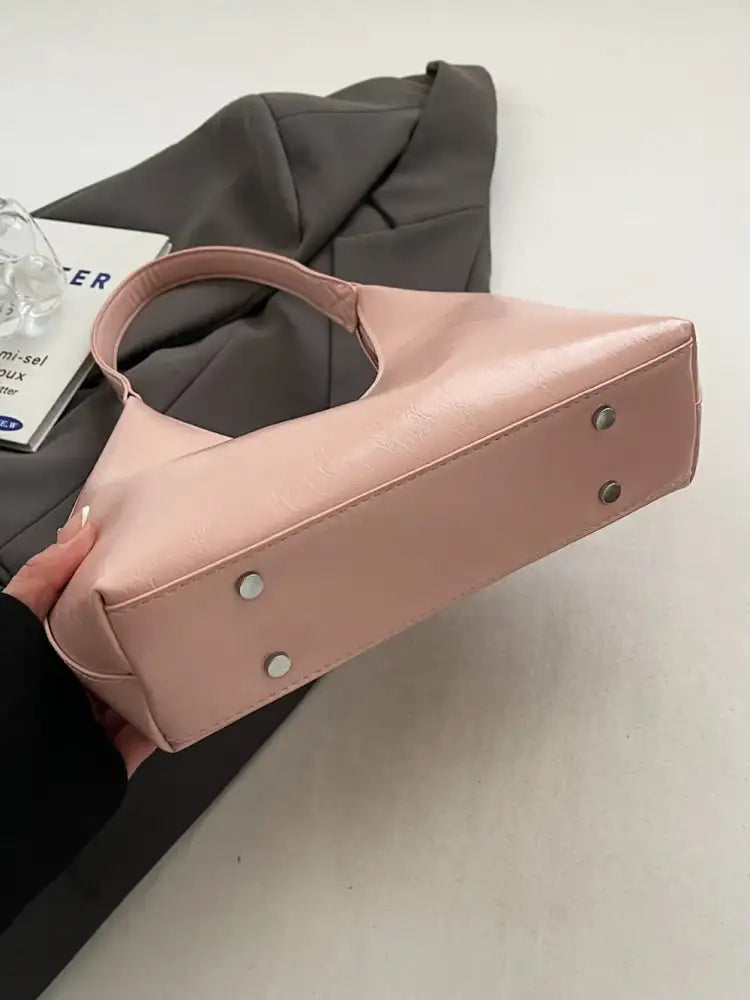 PU Leather Shoulder Bag with Zip