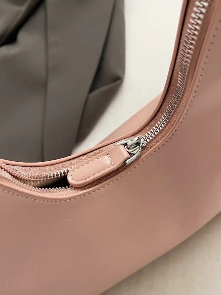 PU Leather Shoulder Bag with Zip