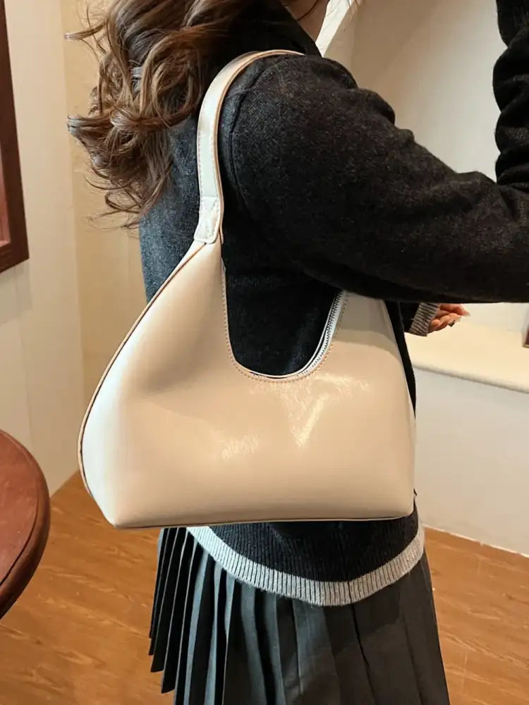 PU Leather Shoulder Bag with Zip