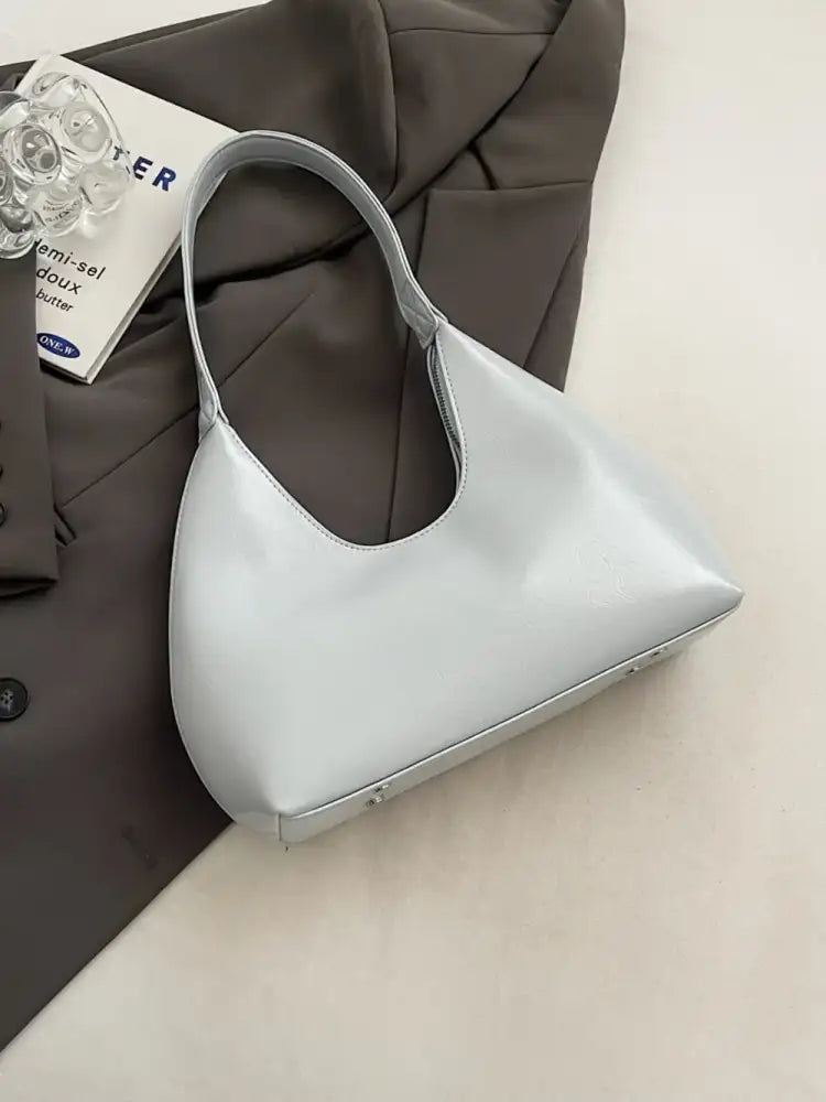 PU Leather Shoulder Bag with Zip