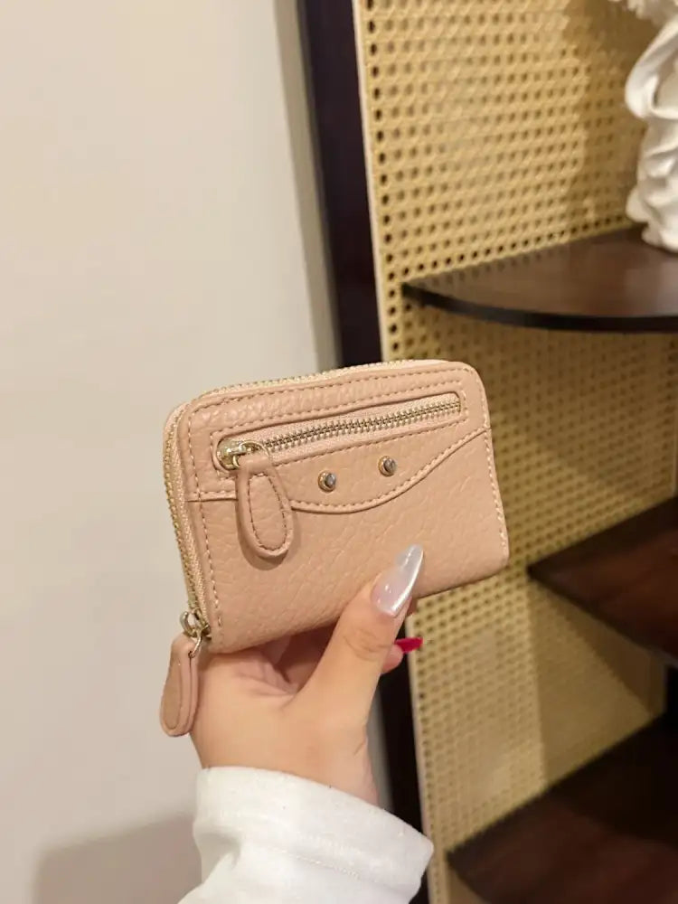 PU Leather Solid Color Card Case