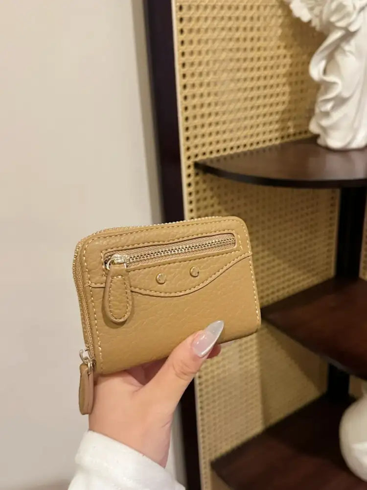PU Leather Solid Color Card Case