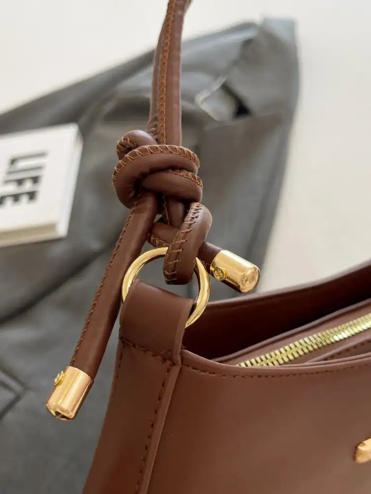 PU Leather Solid Color Shoulder Bag