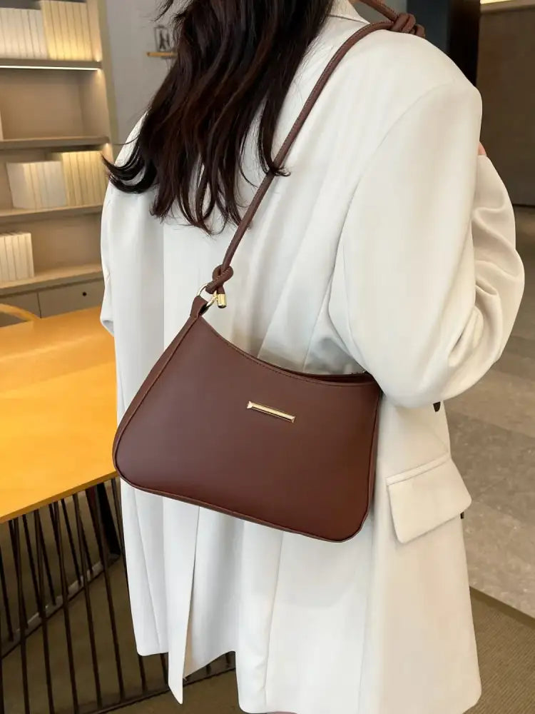 PU Leather Solid Color Shoulder Bag