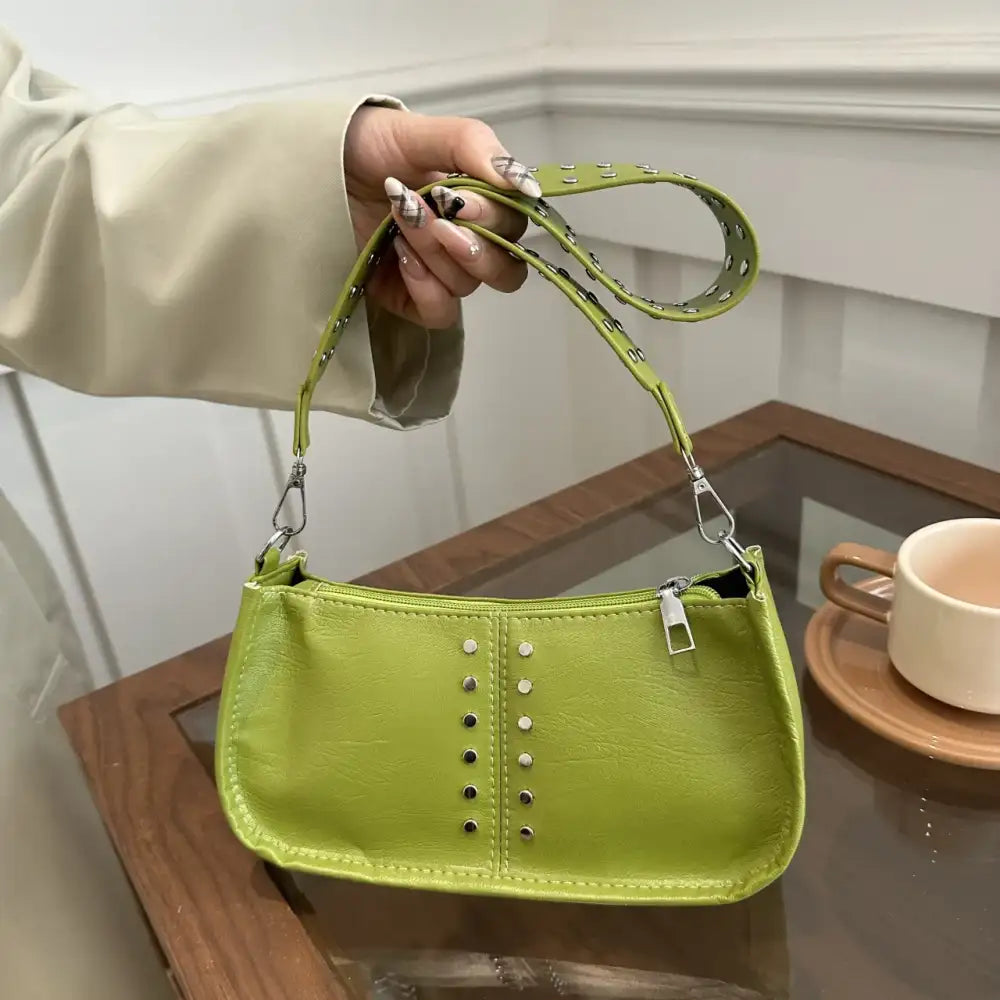 PU Leather Studded Shoulder Bag