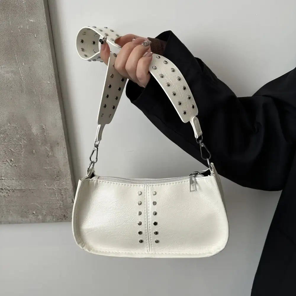 PU Leather Studded Shoulder Bag
