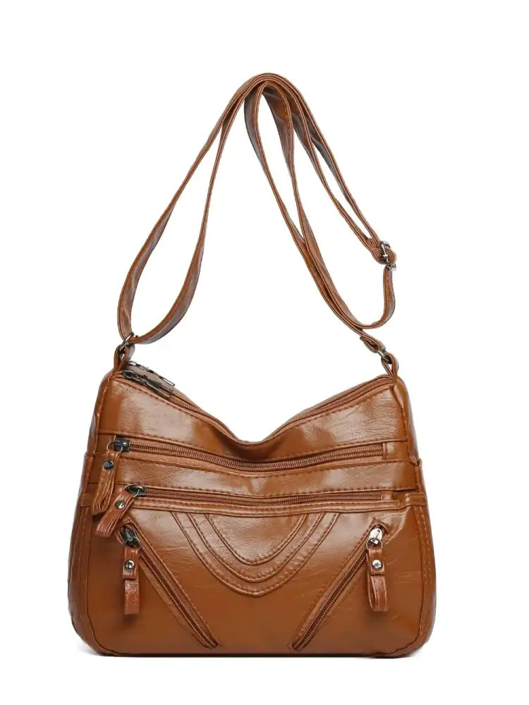 PU Multi-Compartment Crossbody Bag