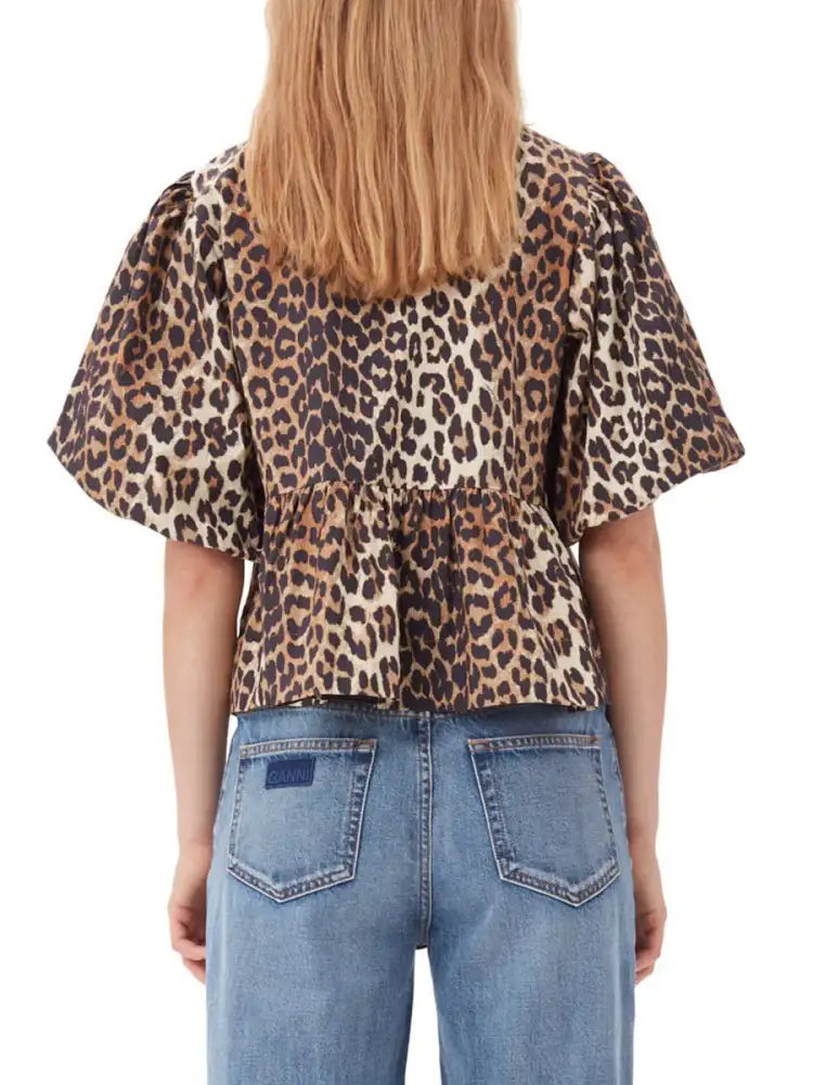 Puff Sleeve Bow Tie Blouse