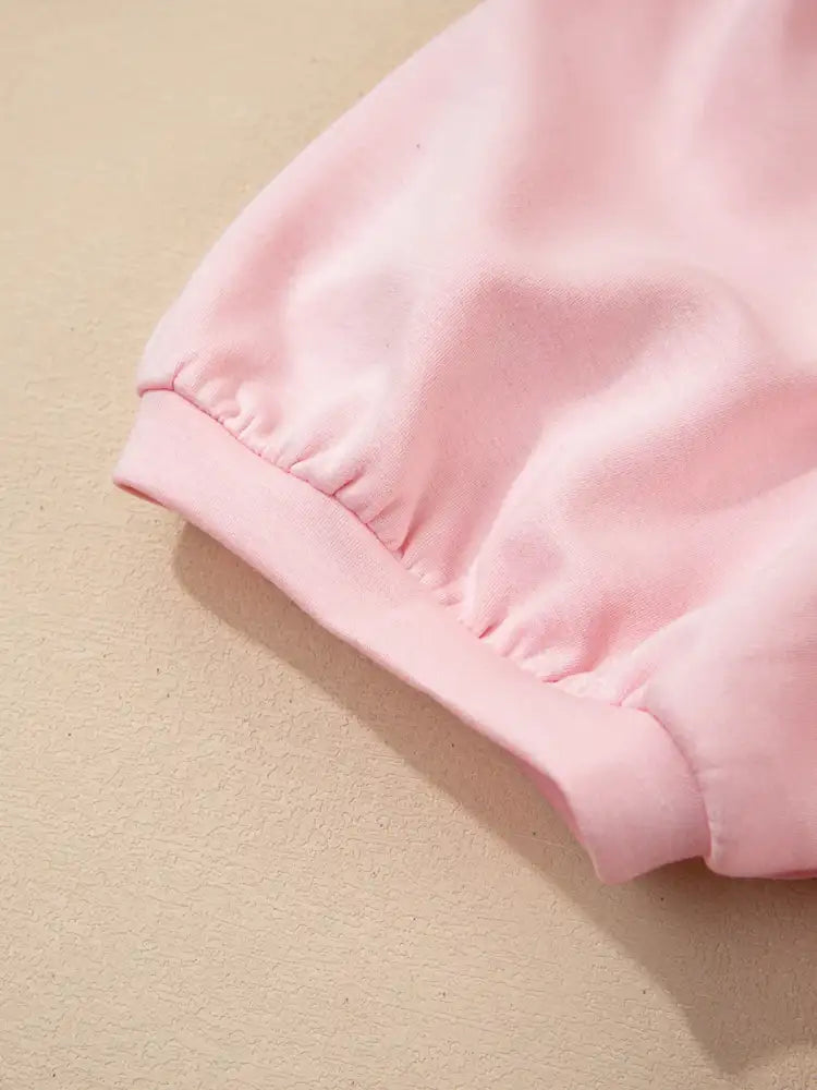 Puff Sleeve Pearl Embellished Scallop Trim Top and Skort Set