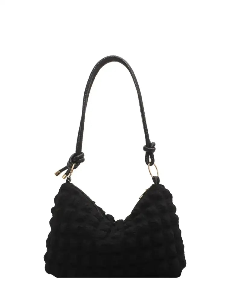 Quilted Bubble Textured Shoulder Bag