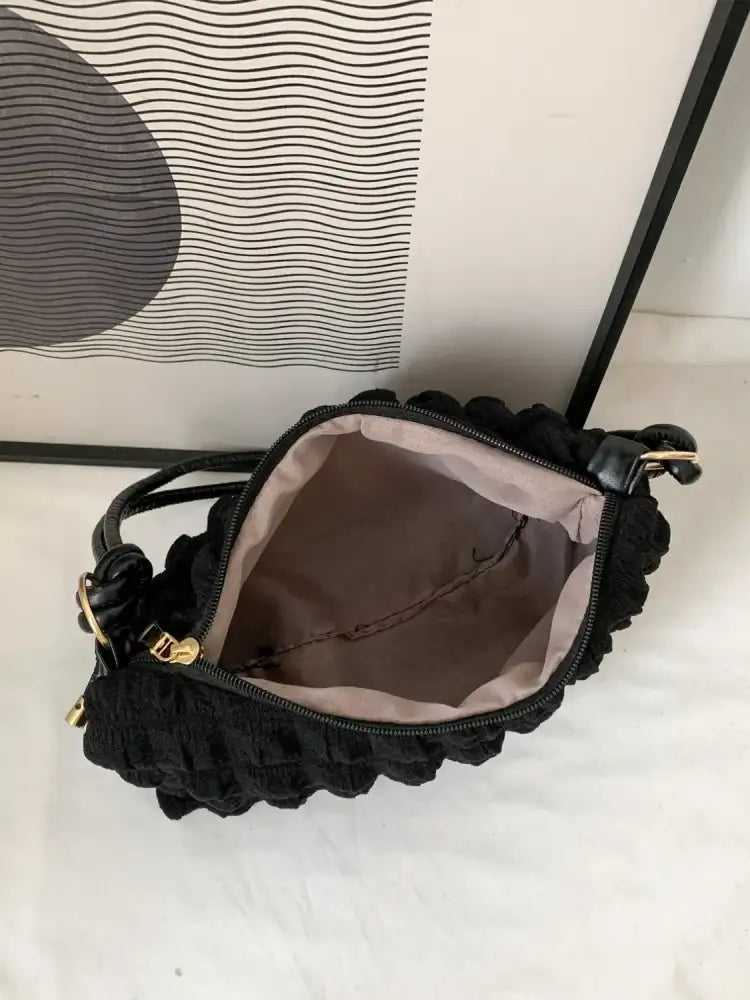 Quilted Bubble Textured Shoulder Bag