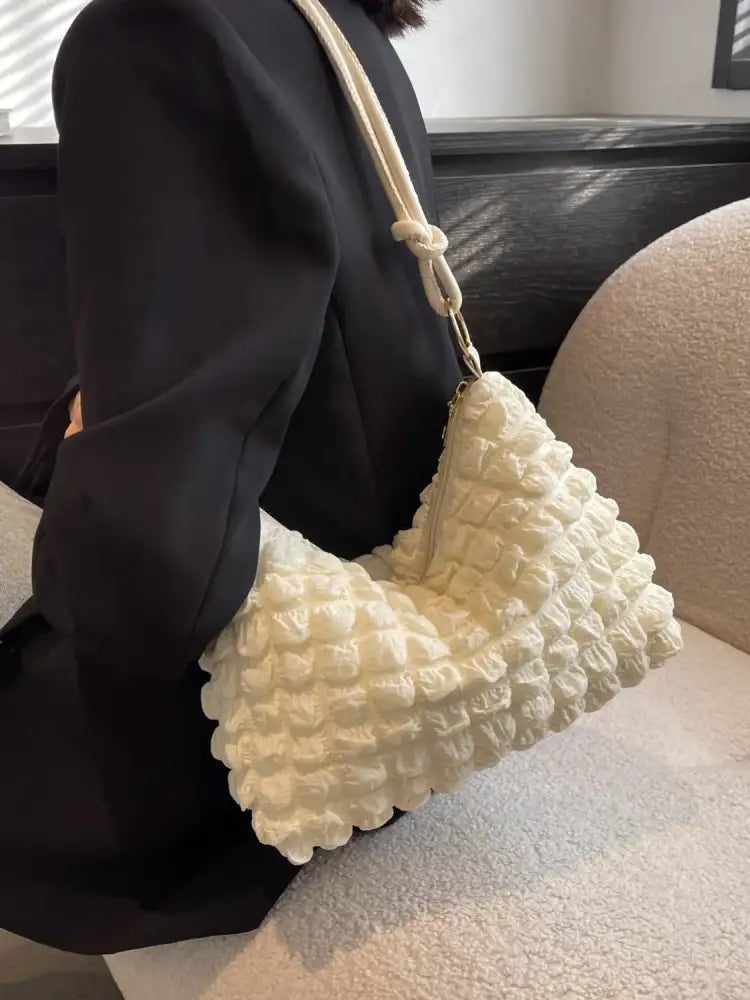 Quilted Bubble Textured Shoulder Bag