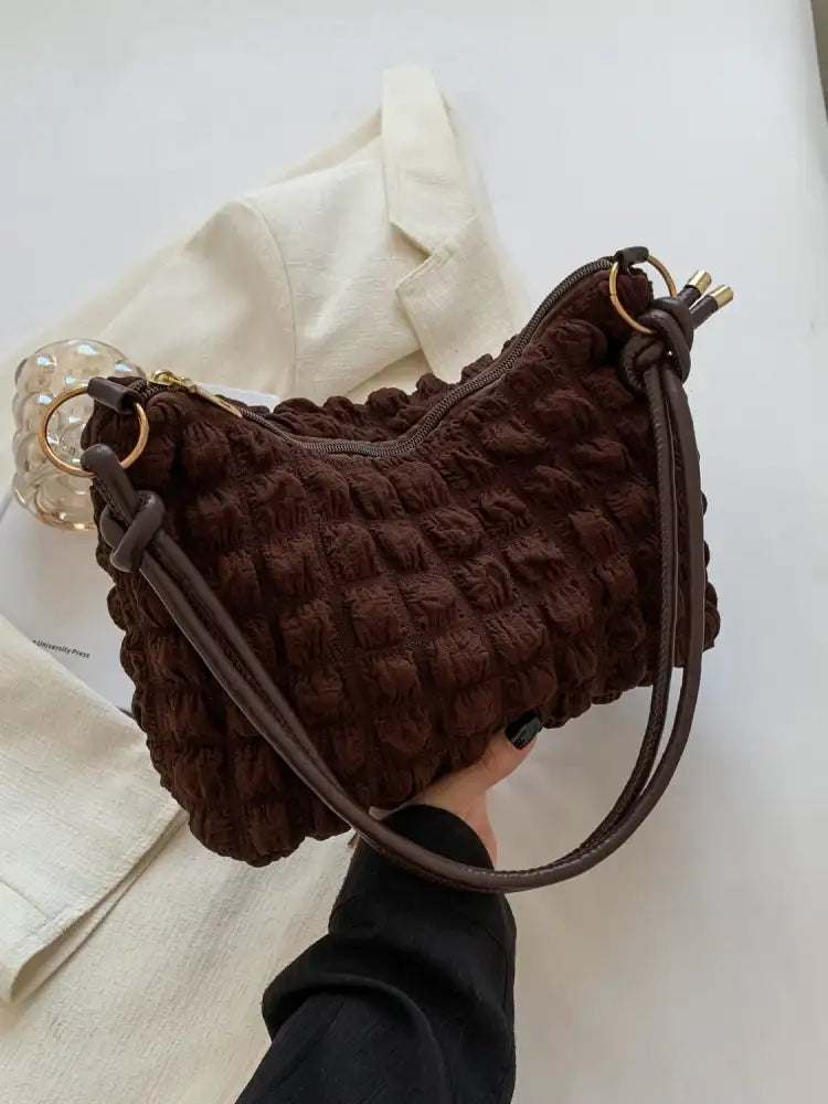 Quilted Bubble Textured Shoulder Bag