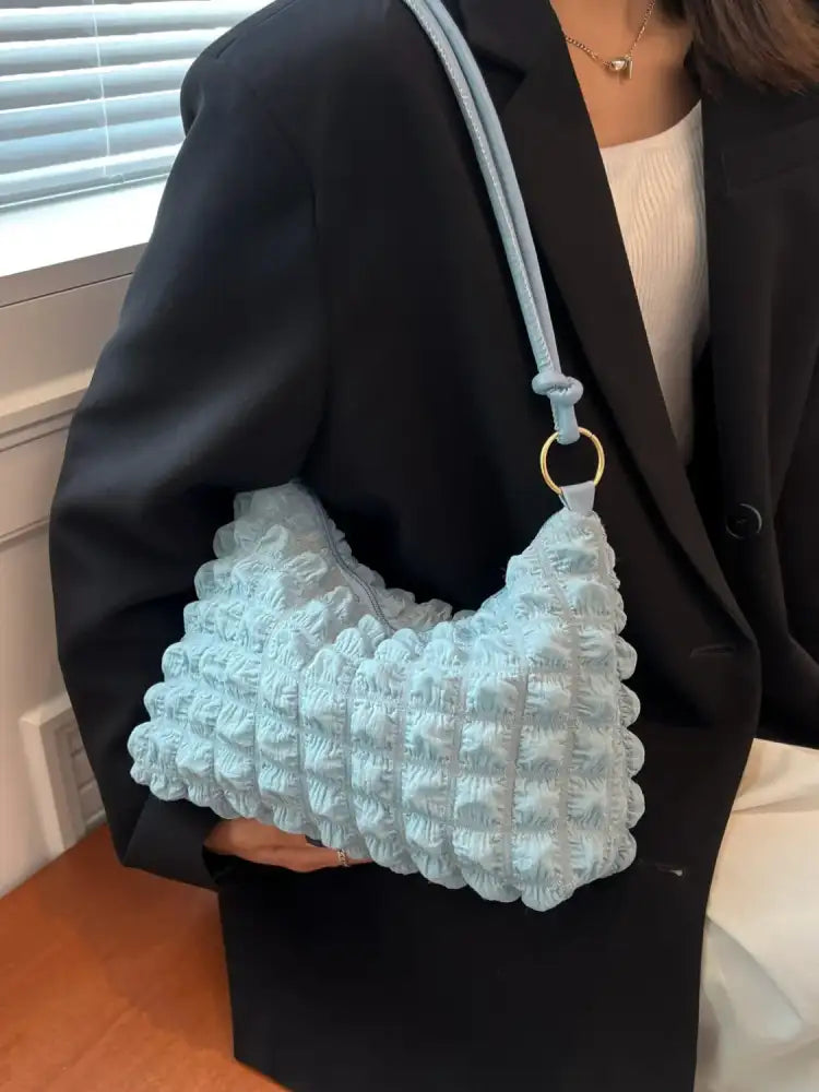 Quilted Bubble Textured Shoulder Bag