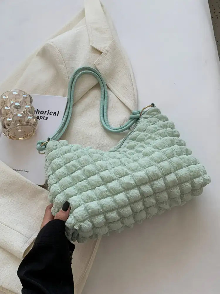 Quilted Bubble Textured Shoulder Bag