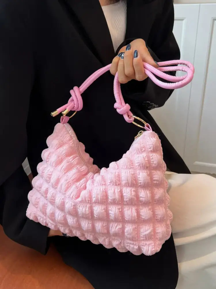 Quilted Bubble Textured Shoulder Bag