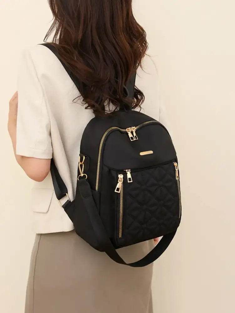 Quilted Oxford Cloth Backpack Bag