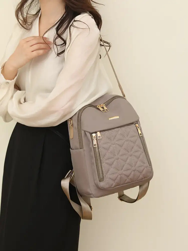 Quilted Oxford Cloth Backpack Bag