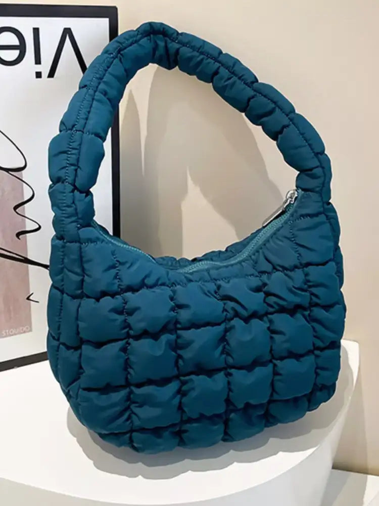 Quilted Ruched Shoulder Bag