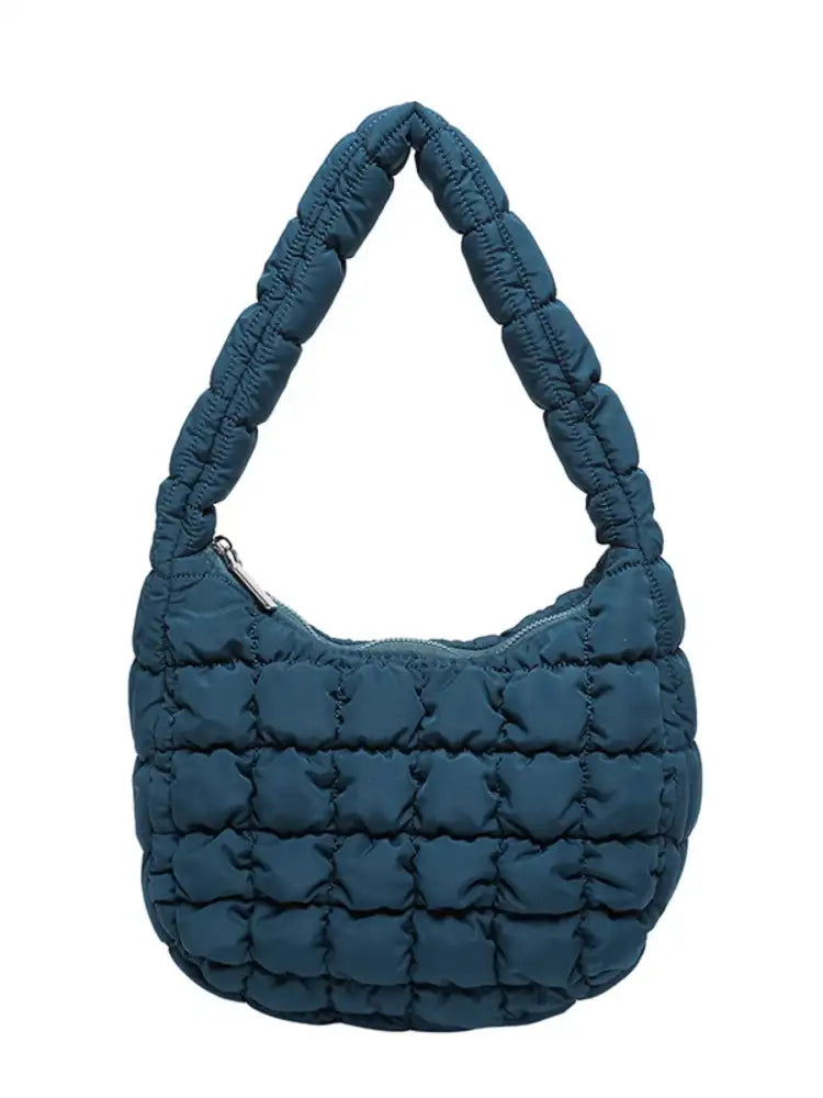 Quilted Ruched Shoulder Bag