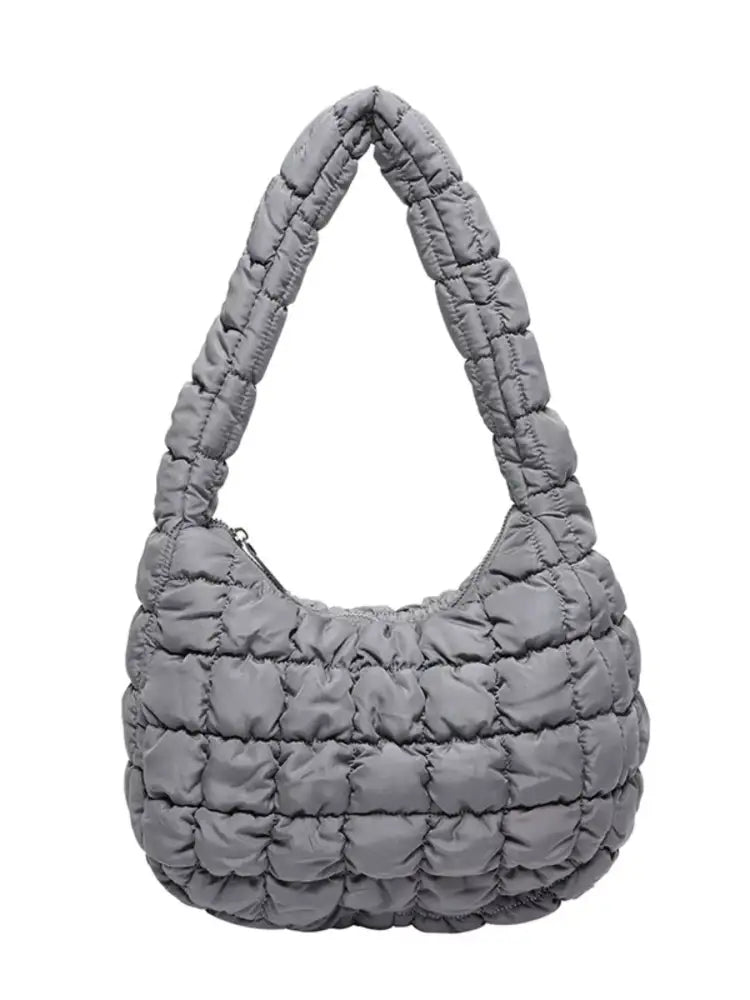 Quilted Ruched Shoulder Bag