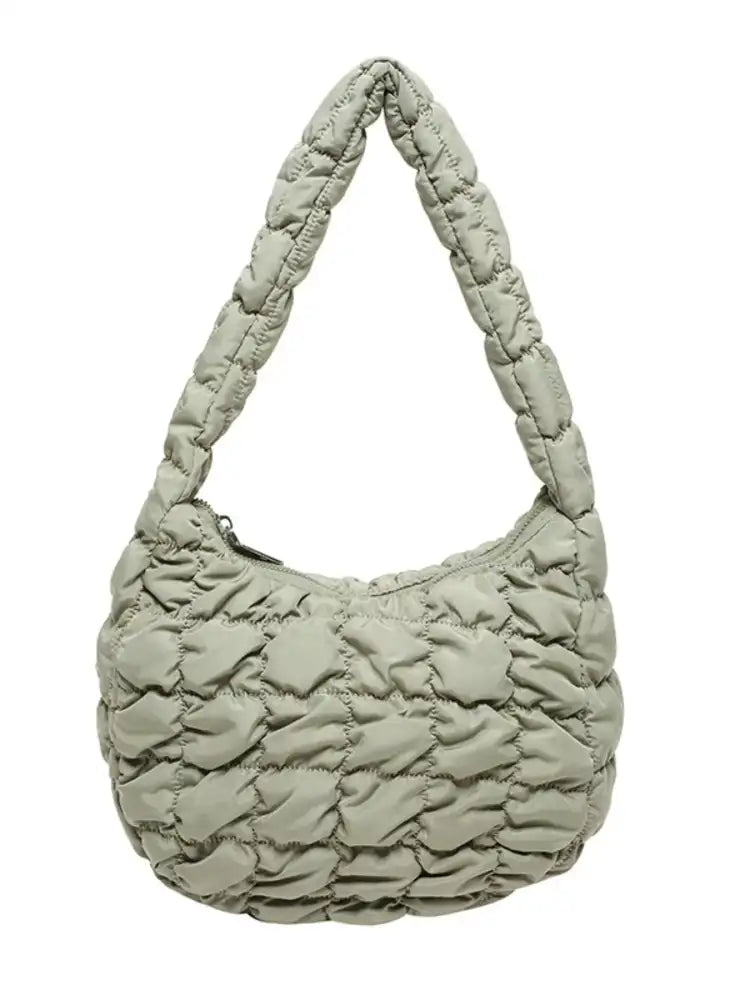 Quilted Ruched Shoulder Bag